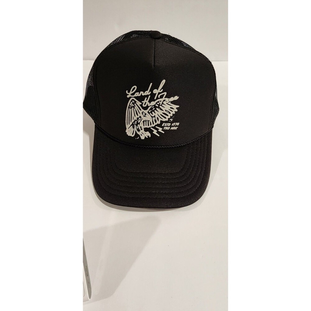 Land of the Free Eagle Trucker Hat – Black Mesh Back Patriotic Snapback
